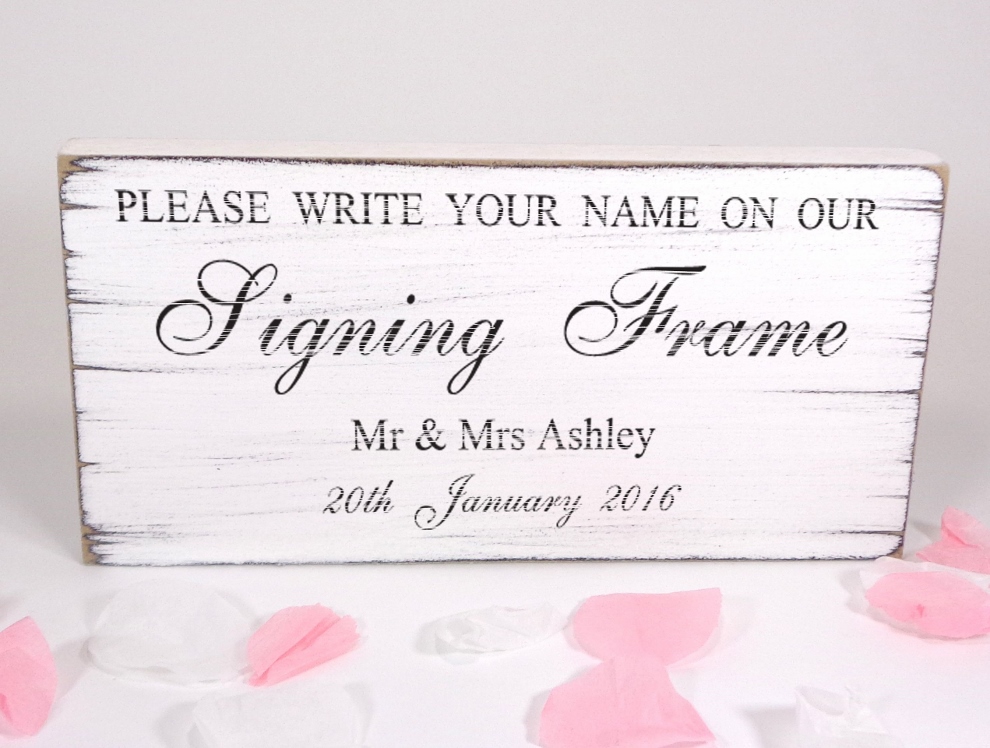 Personalised Signing Frame Free Standing Wedding Table Sign